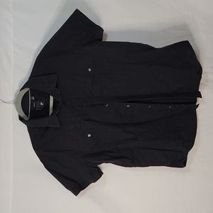 J. Ferrar Slim Fit Black Short Sleeved Button Down Size XXL